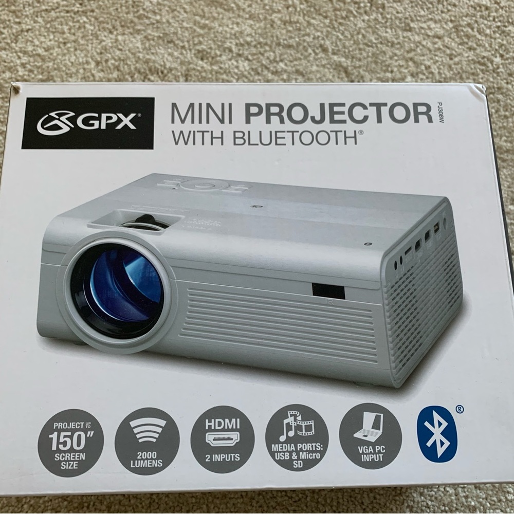 GPX Mini Projector with Bluetooth.